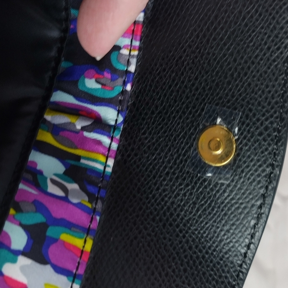 Vera Bradley Black Watercolor Brush Stroke Envelope Wristlet Wallet Clutch Zip - Picture 8 of 13